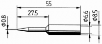 Накрайник за поялник 832SDLF 0,8mm безоловен