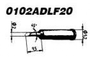 Накрайник за поялник 102ADLF20 2mm безоловен